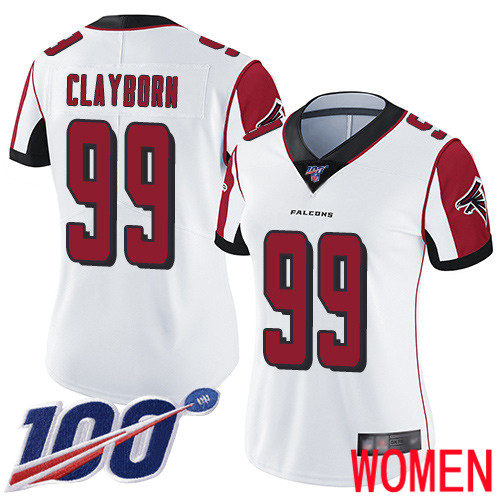 Atlanta Falcons Limited White Women Adrian Clayborn Road Jersey NFL Football #99 100th Season Vapor Untouchable->women nfl jersey->Women Jersey